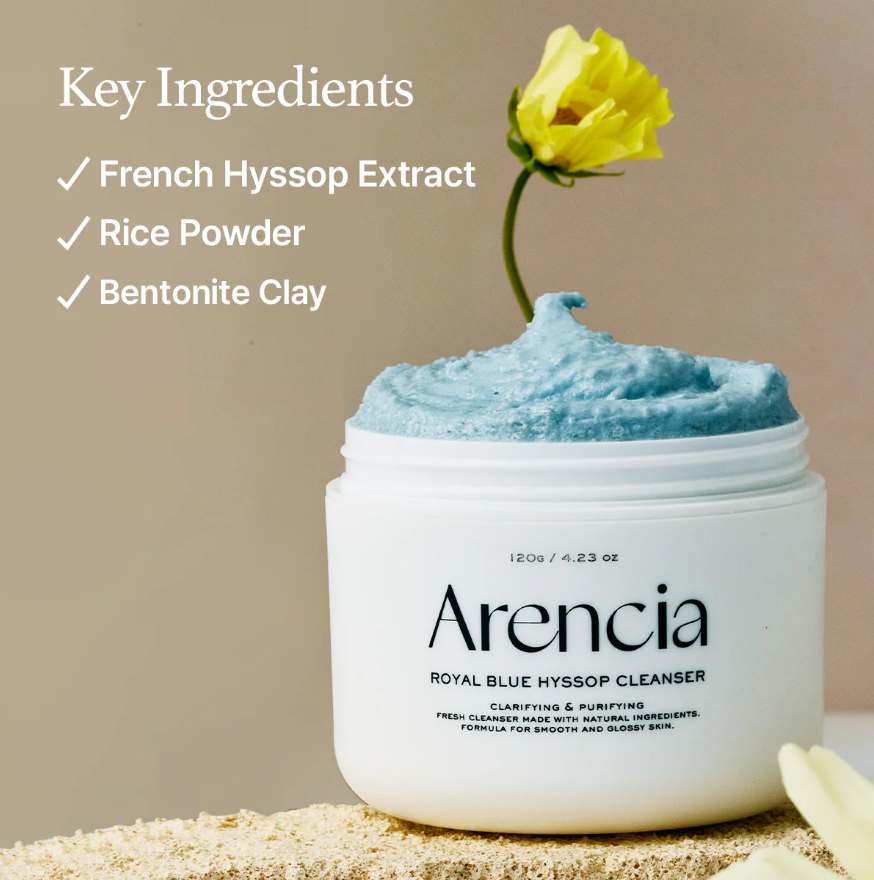 Arencia Royal Blue Hyssop Rice Mochi Cleanser
