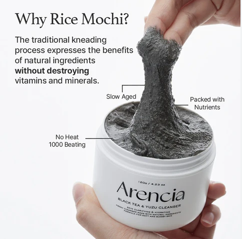 Arencia Black Tea Rice Mochi Cleanser 120g